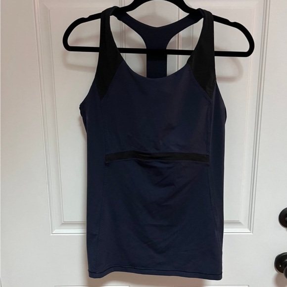 Athleta ace racer activewear top size xl navy and black - Picture 2 of 4